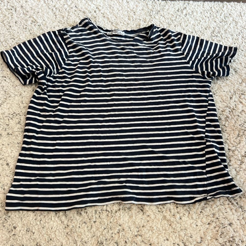 Zara blue & white shirt